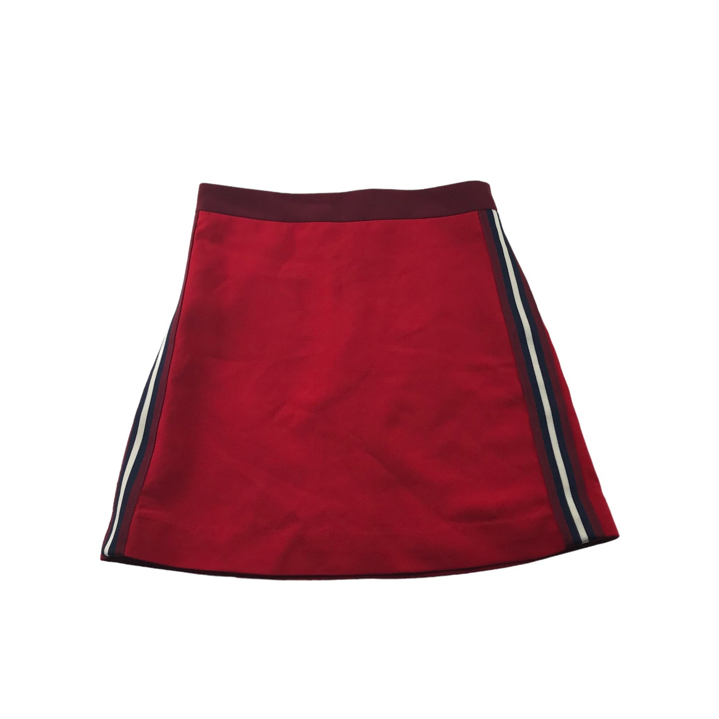 H&M Skirt Size Adult XS Red A-Line with Side Stripes