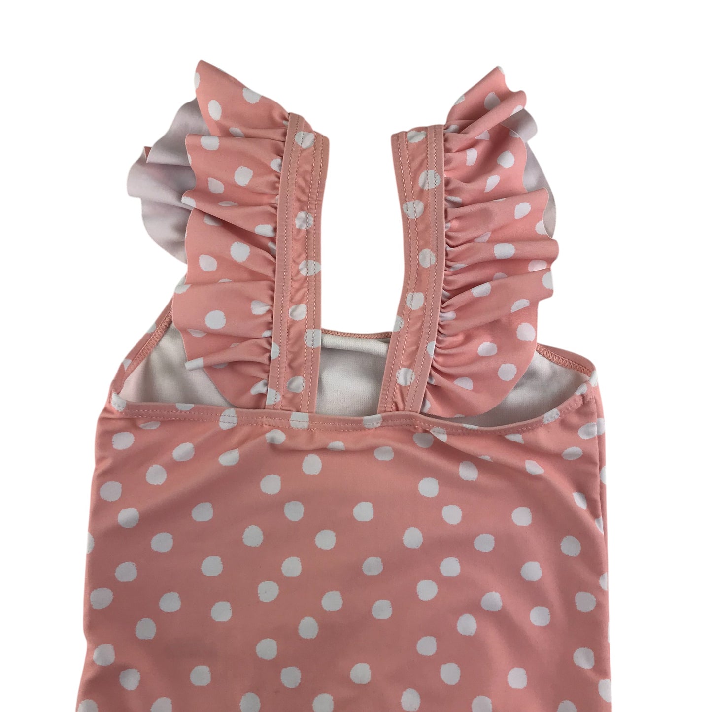 Nutmeg 5-6 years pink polka dot flamingo one-piece cossie