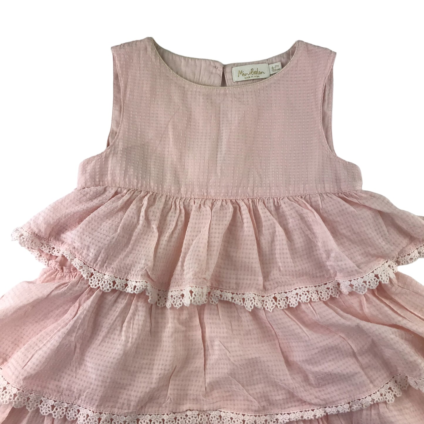 Repaired Boden dress 6-7 years light pink layered frills REPAIRED
