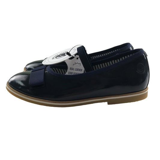 Petit Bateau mary janes navy leather ballerina style with strap