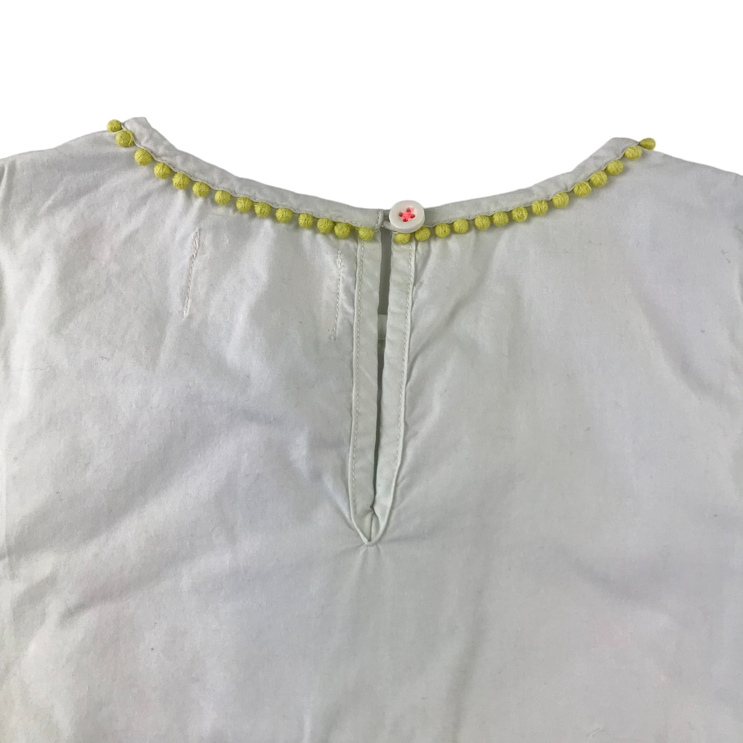 Mended Boden blouse 9-10 years white cropped embroidered cotton