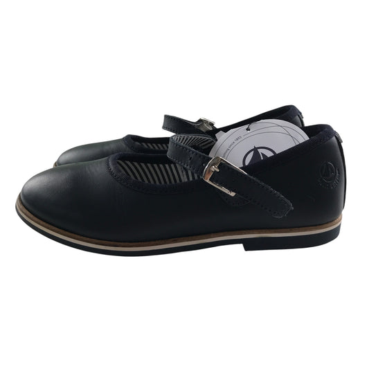 Petit Bateau mary janes shoe size 12.5 junior navy leather with strap
