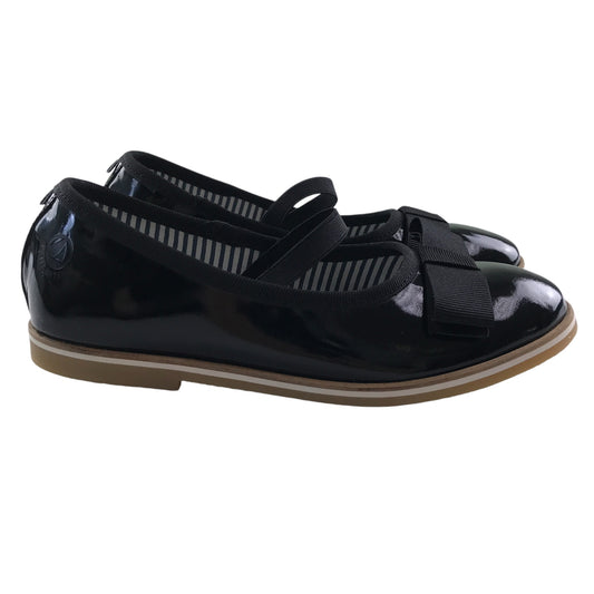 Petit Bateau mary janes shoe size 12.5 junior black leather ballerina style with strap