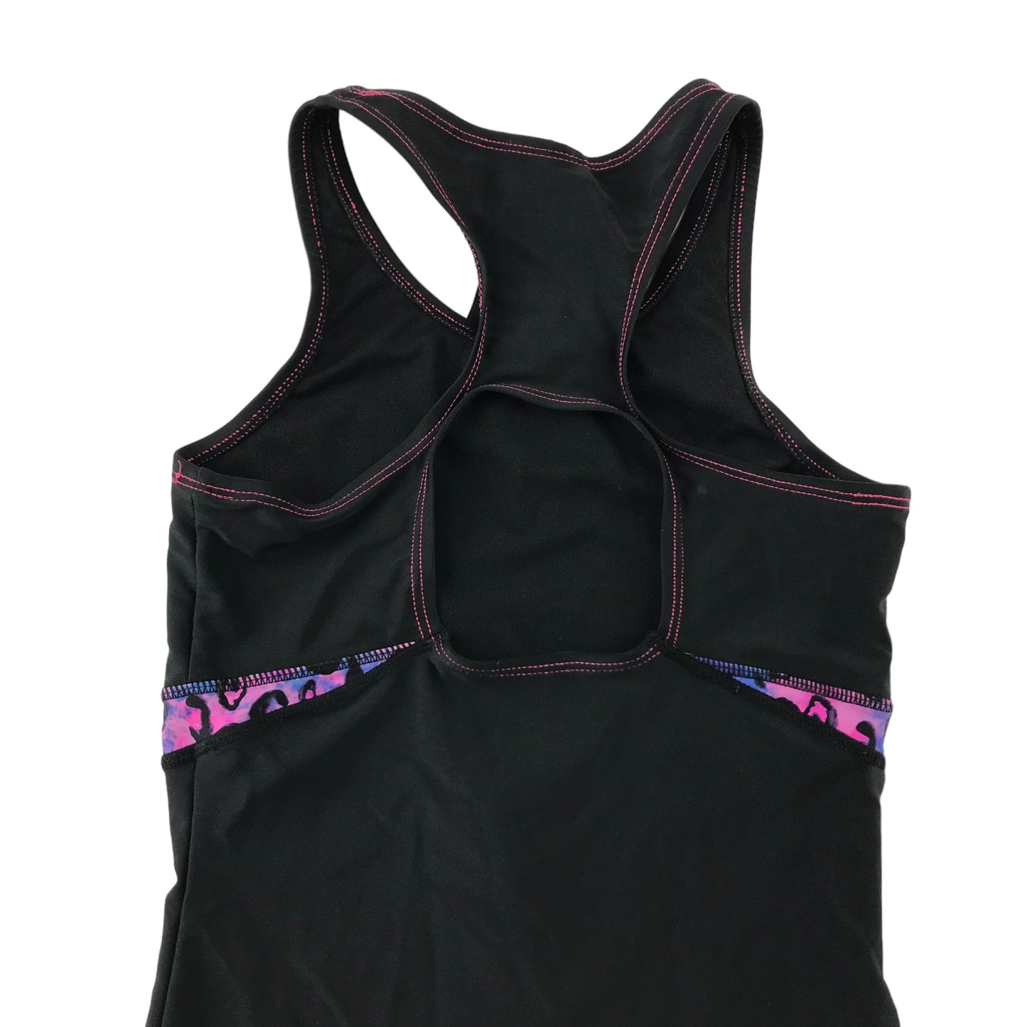 Slazenger swimsuit 9-10 years black pink and blue decorated shorts bottom one piece cossie