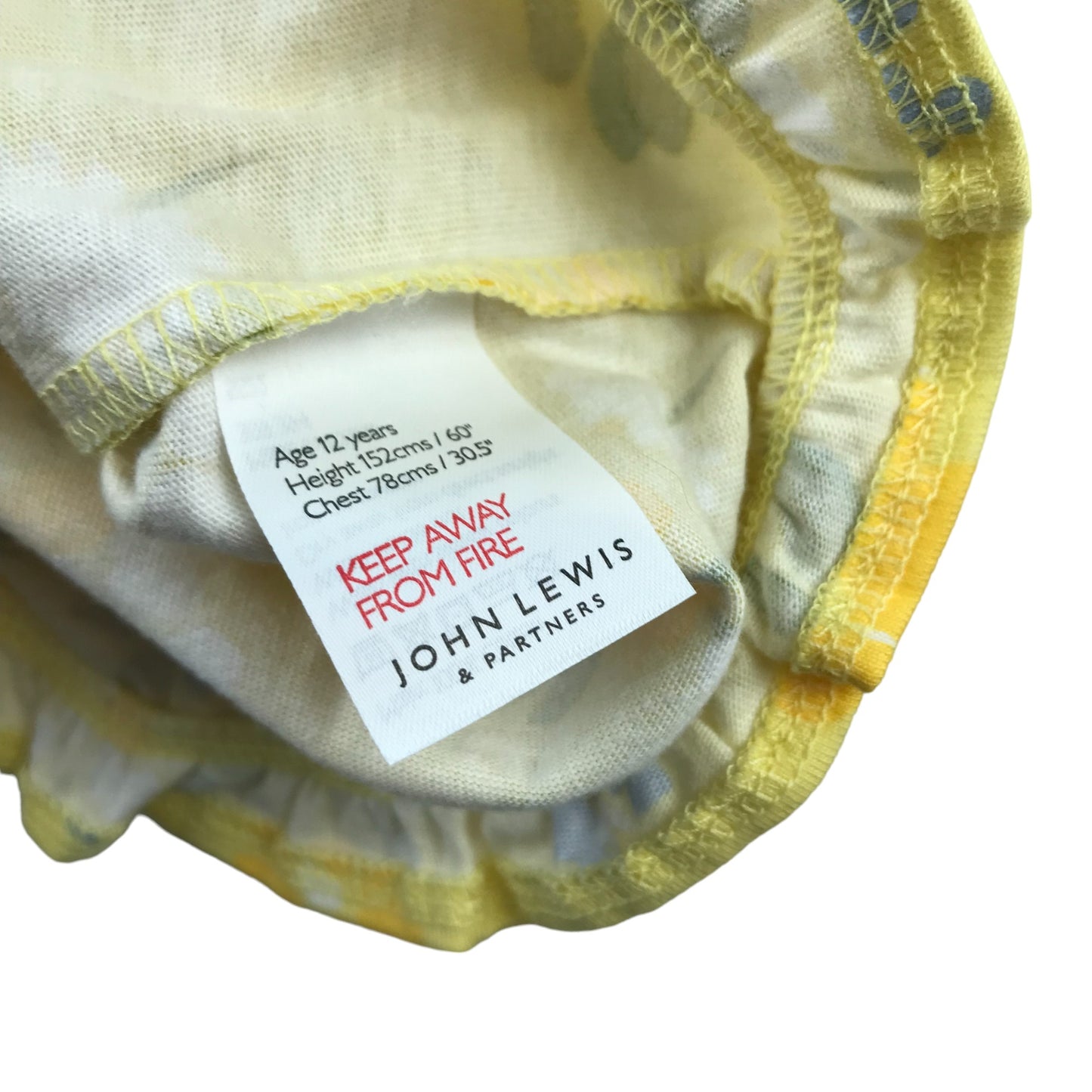 John Lewis Playsuit Age 12 Yellow Floral Button Up Cotton