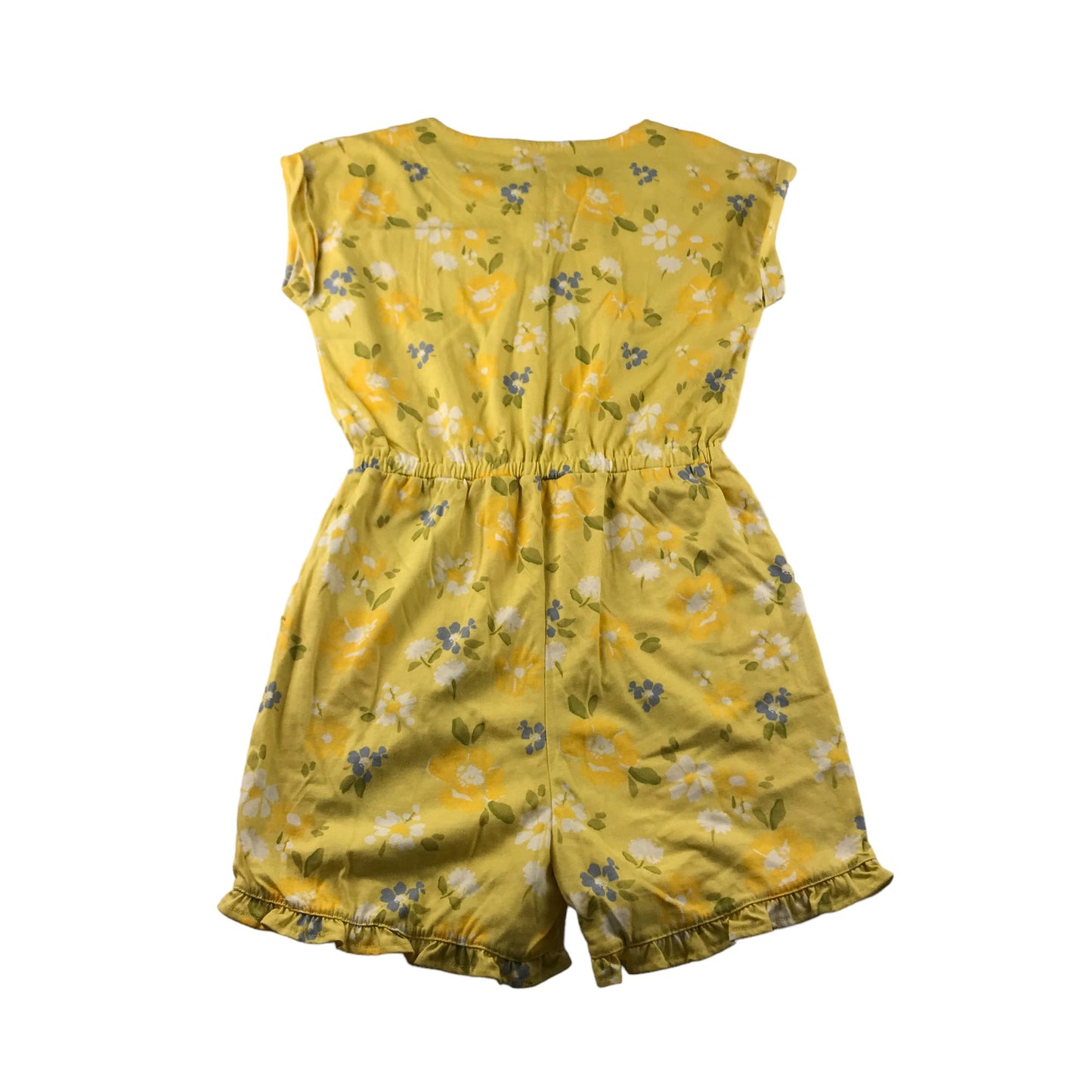John Lewis Playsuit Age 12 Yellow Floral Button Up Cotton