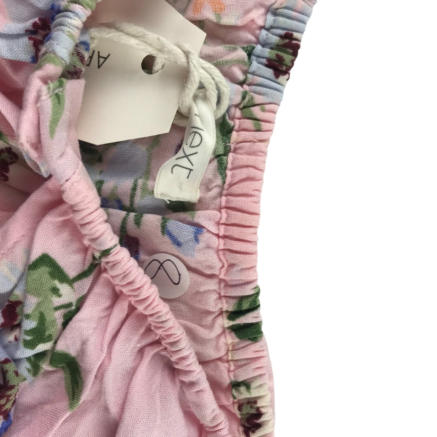 Next Playsuit Age 8 Light Pink Floral Sleeveless peplum Frill Shoulders