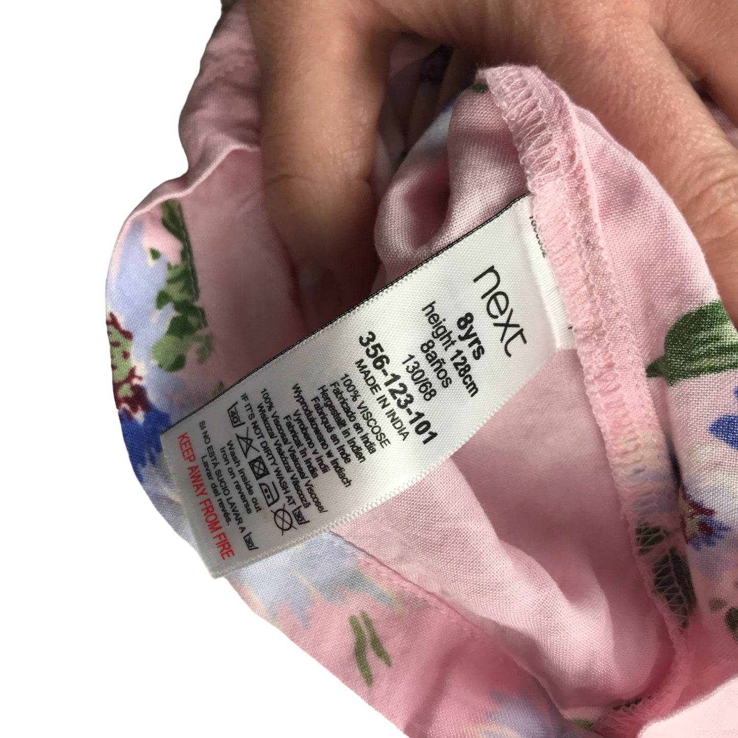 Next Playsuit Age 8 Light Pink Floral Sleeveless peplum Frill Shoulders