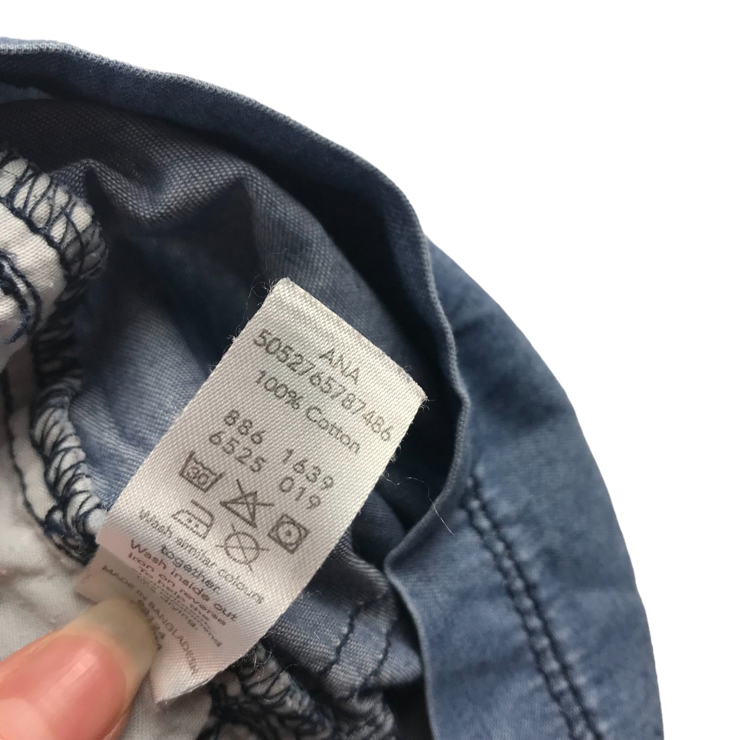 George Playsuit Age 7 Blue Light Denim Bowtie Detail Cotton