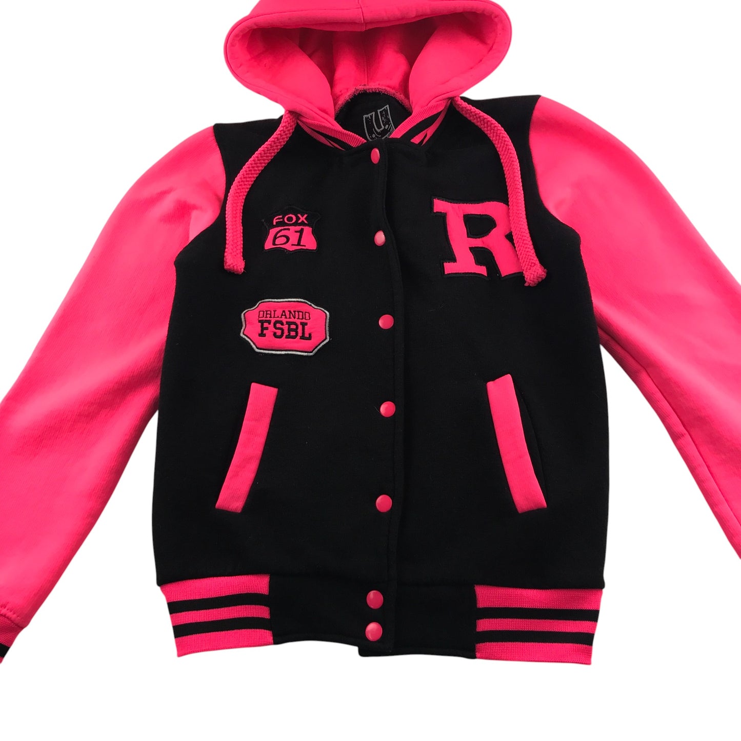 Urban Diva hoodie 11-13 years black and pink varsity jacket