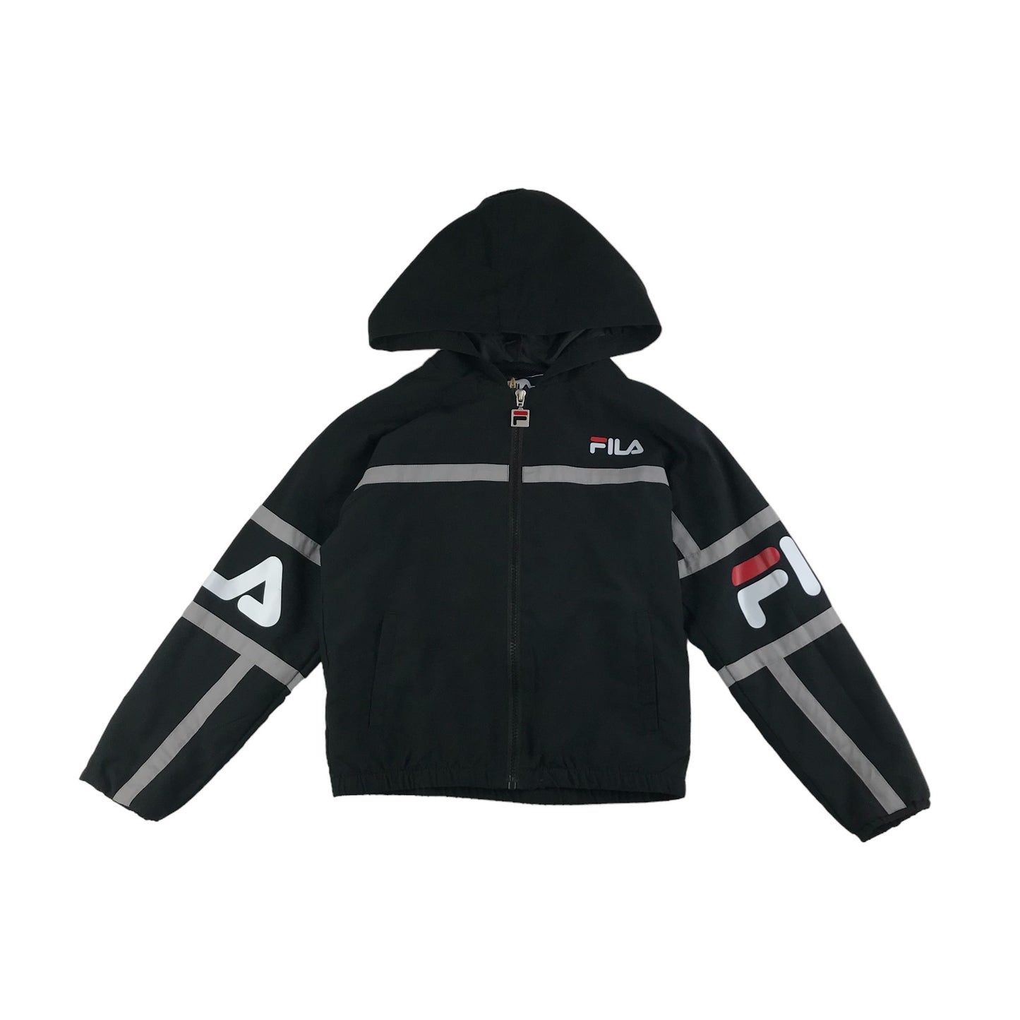 Fila Jacket 8 years black hooded light windbreaker with mesh lining