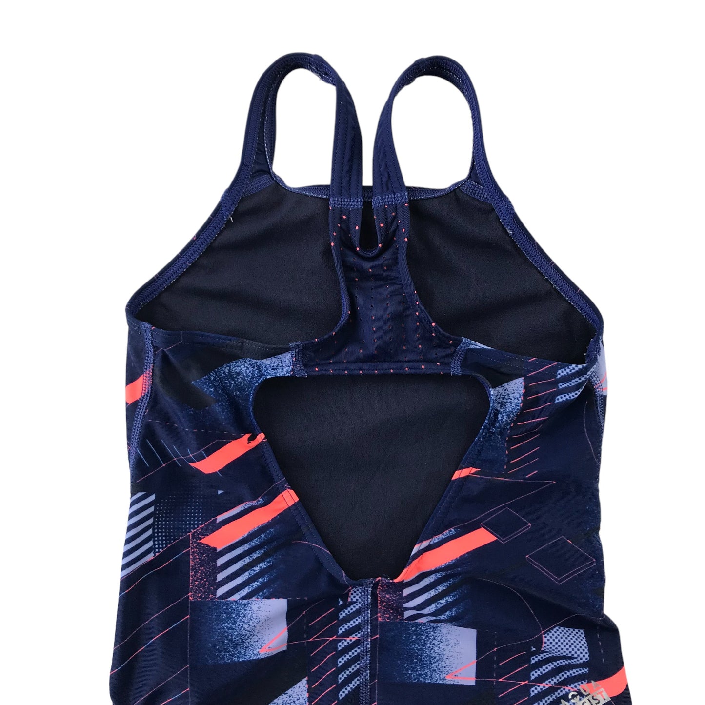 Decathlon swimsuit 10-11 years navy blue graphic print one piece cossie