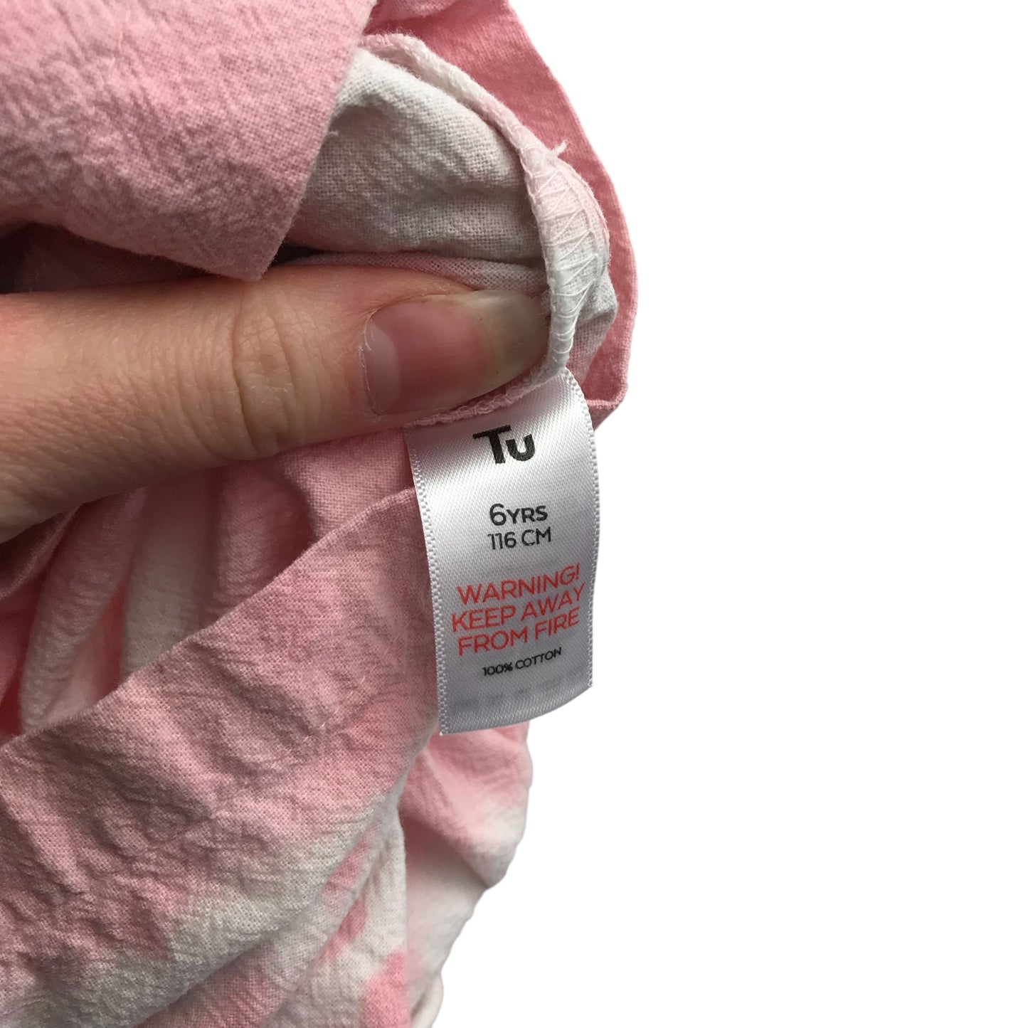 Tu Playsuit Age 6 Pink and White Tie Dye Pattern Jersey