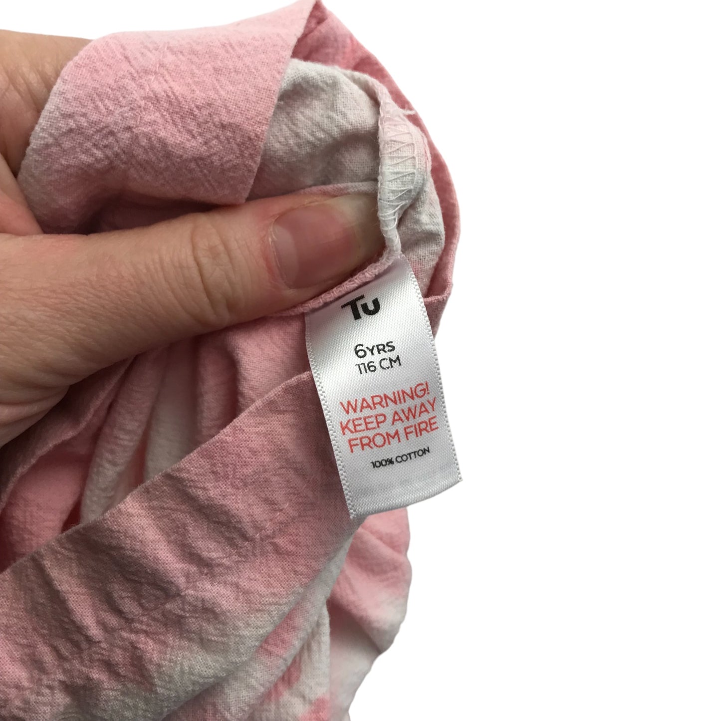 Tu Playsuit Age 6 Pink and White Tie Dye Pattern Jersey