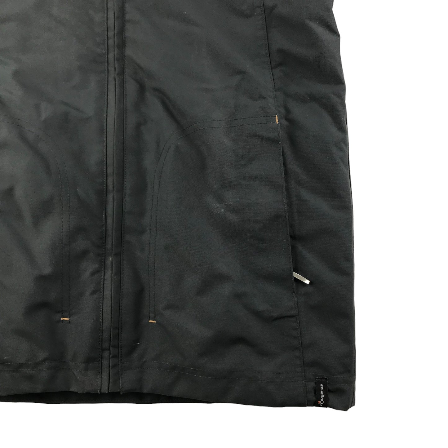 Decathlon Fouganza Jacket Age 11 Dark Grey Warm Lined High Collar
