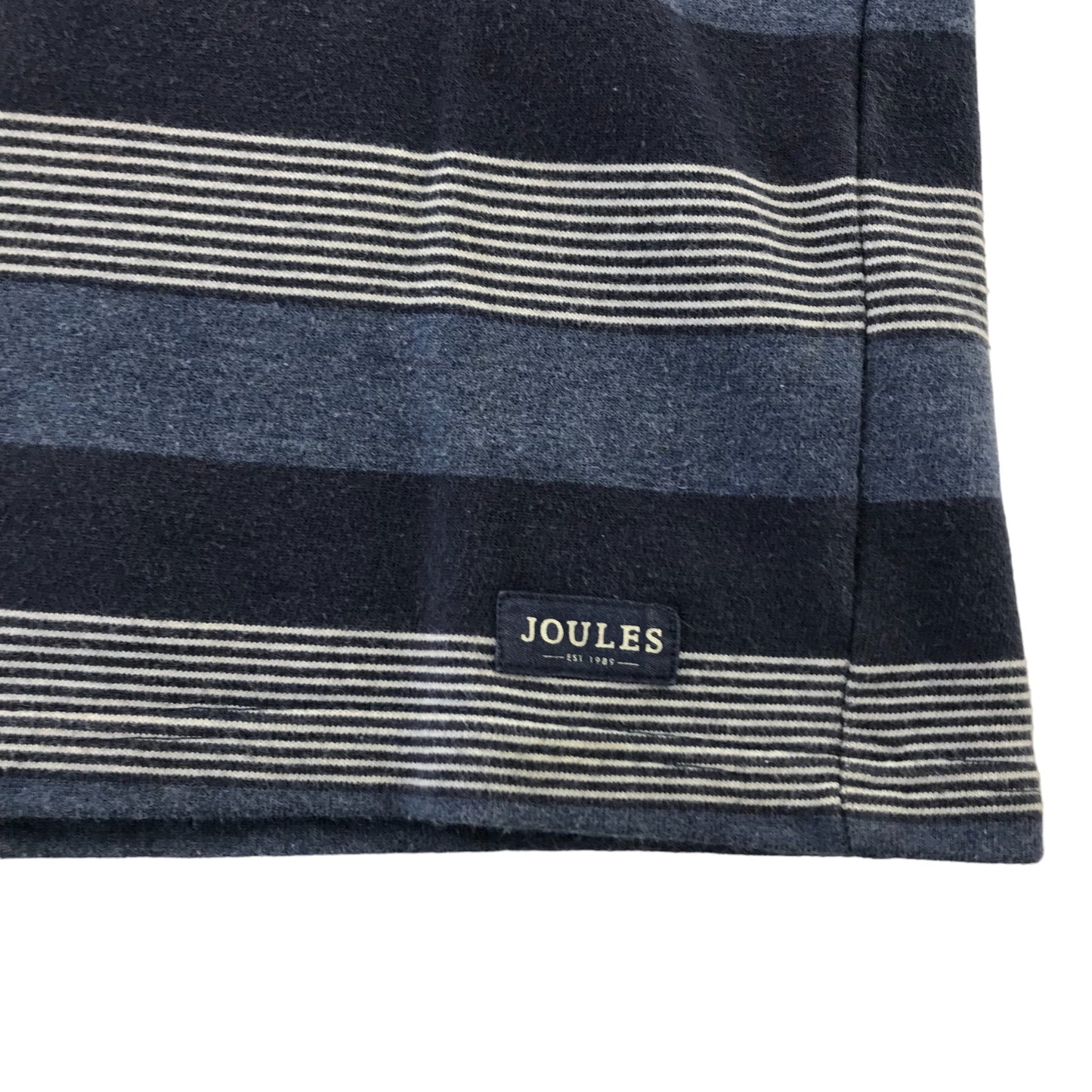 Joules sweater 9-10 years blue and grey stripy horizontal stripes jersey cotton