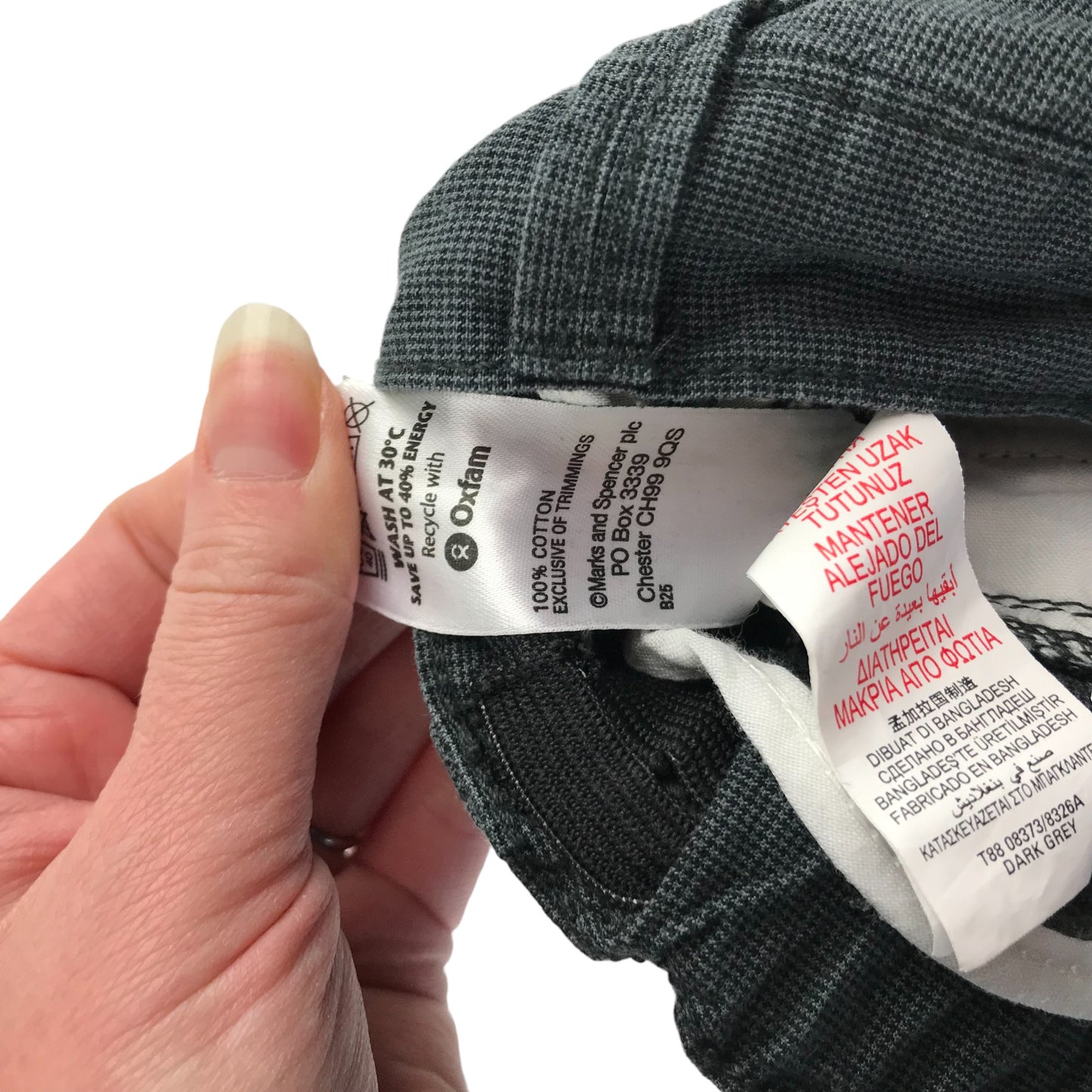 M&S Shorts Age 5 Grey Plain Cargo Style Cotton