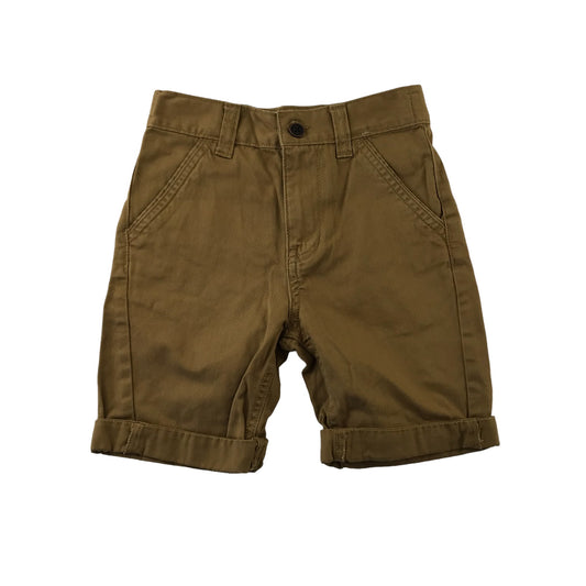 George Shorts Age 5 Brown Adjustable Waist Chino Style Cotton