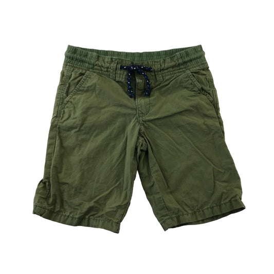 M&S Shorts Age 5 Khaki Green Plain Pull Up Cotton