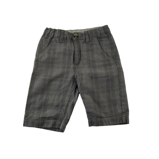 H&M Shorts Age 5 Brown and Grey Adjustable Waist Checked Pattern Cotton