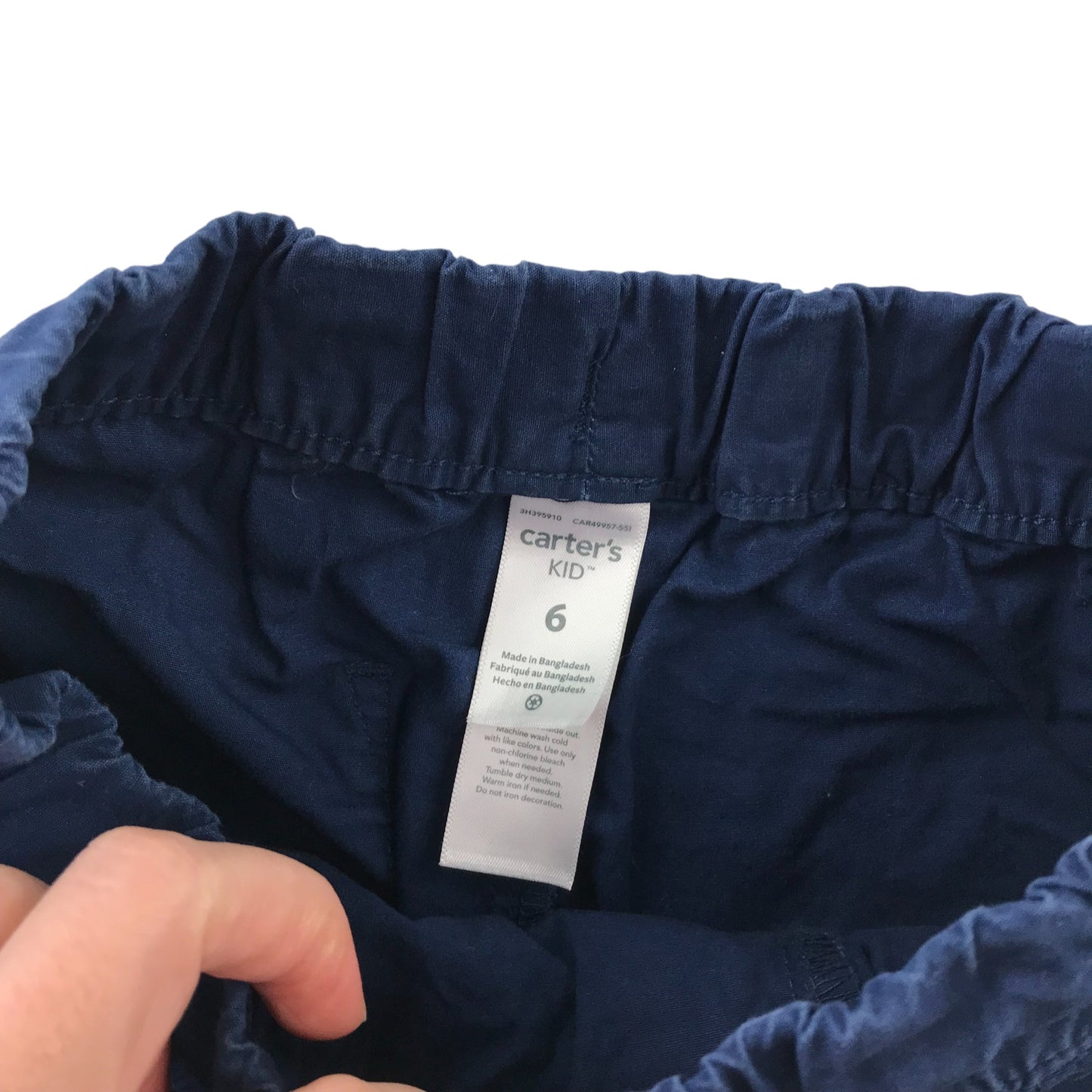 Carters Shorts Age 6 Navy Elasticated Waist Pockets Pull Up Cotton