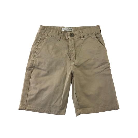 Zara Shorts Age 7 Beige Adjustable Waist Pockets Belt Loops