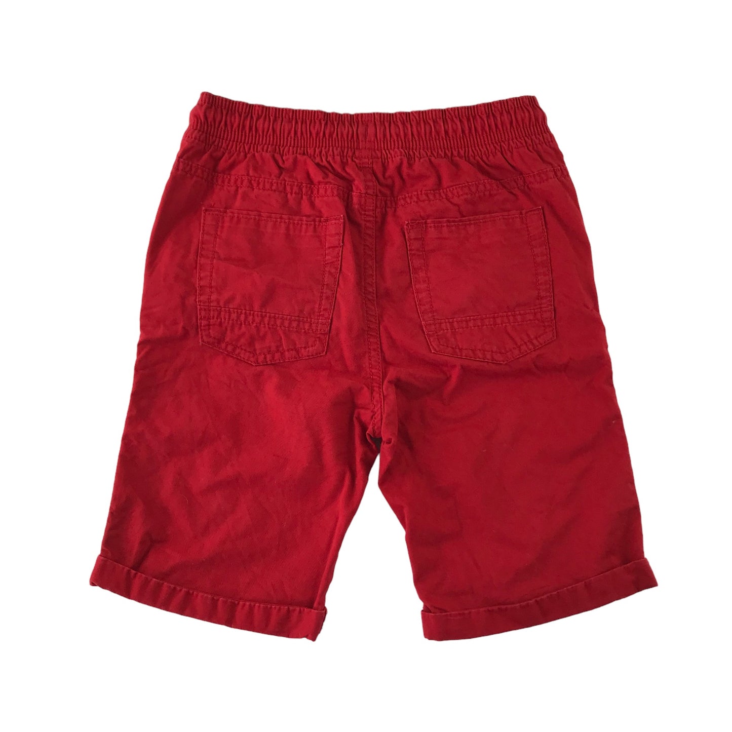 Tu Shorts Age 8 Red Plain Pull Up Cotton