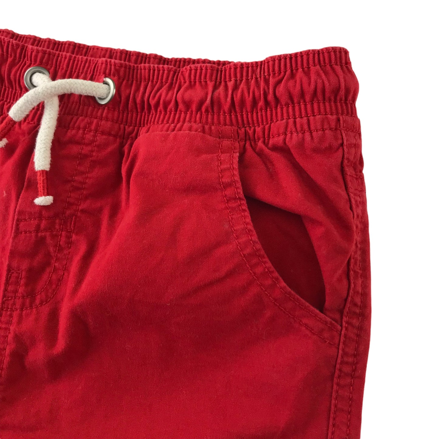 Tu Shorts Age 8 Red Plain Pull Up Cotton