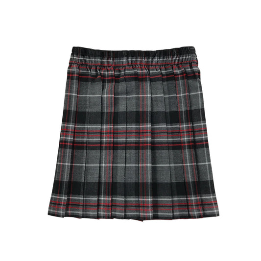 Grey black and Red Tartan School Skirt Elasticated Waist
