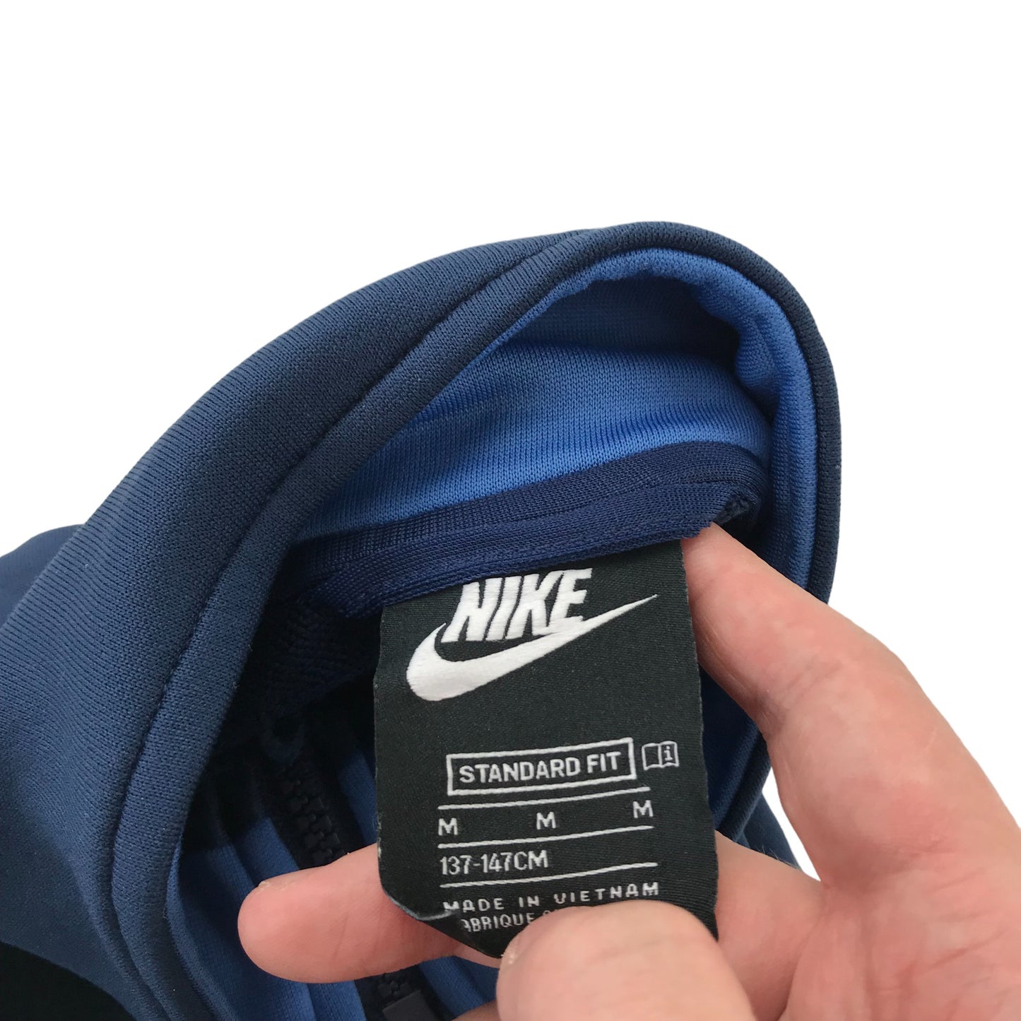 Nike sweater 9-11 years blue and navy panelled full zipper sport top
