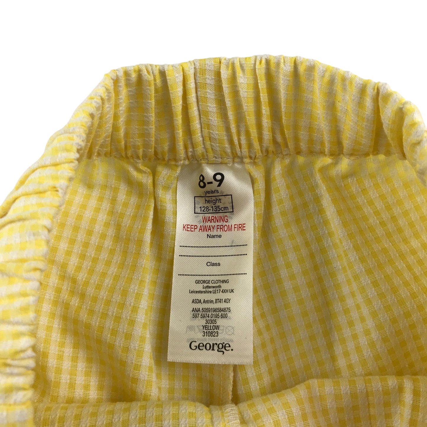 School Summer Gingham Shorts