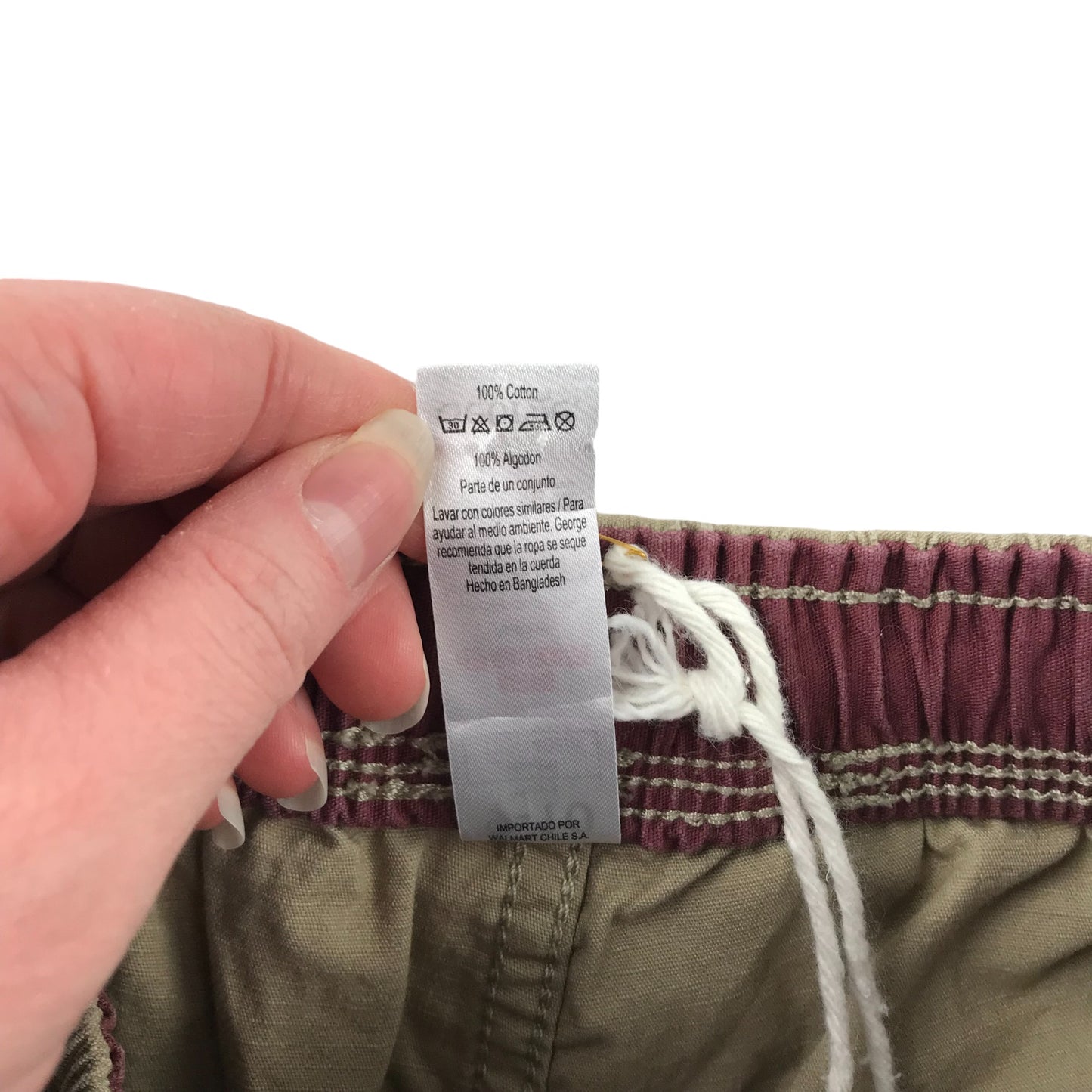 George Shorts Age 9 Beige Plain Pull up Cotton