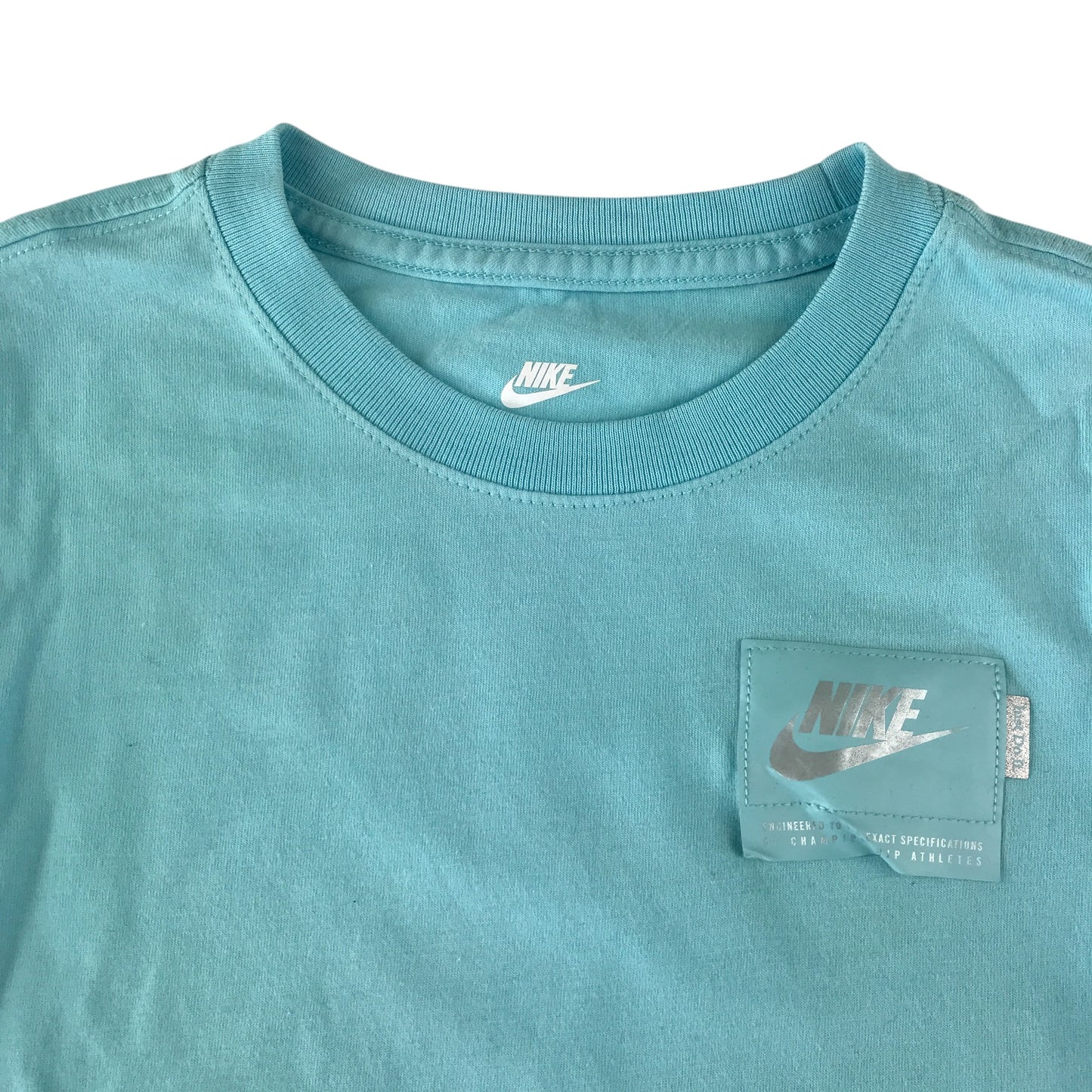 Nike t-shirt 7-8 years blue plain with Nike patch and large black logo