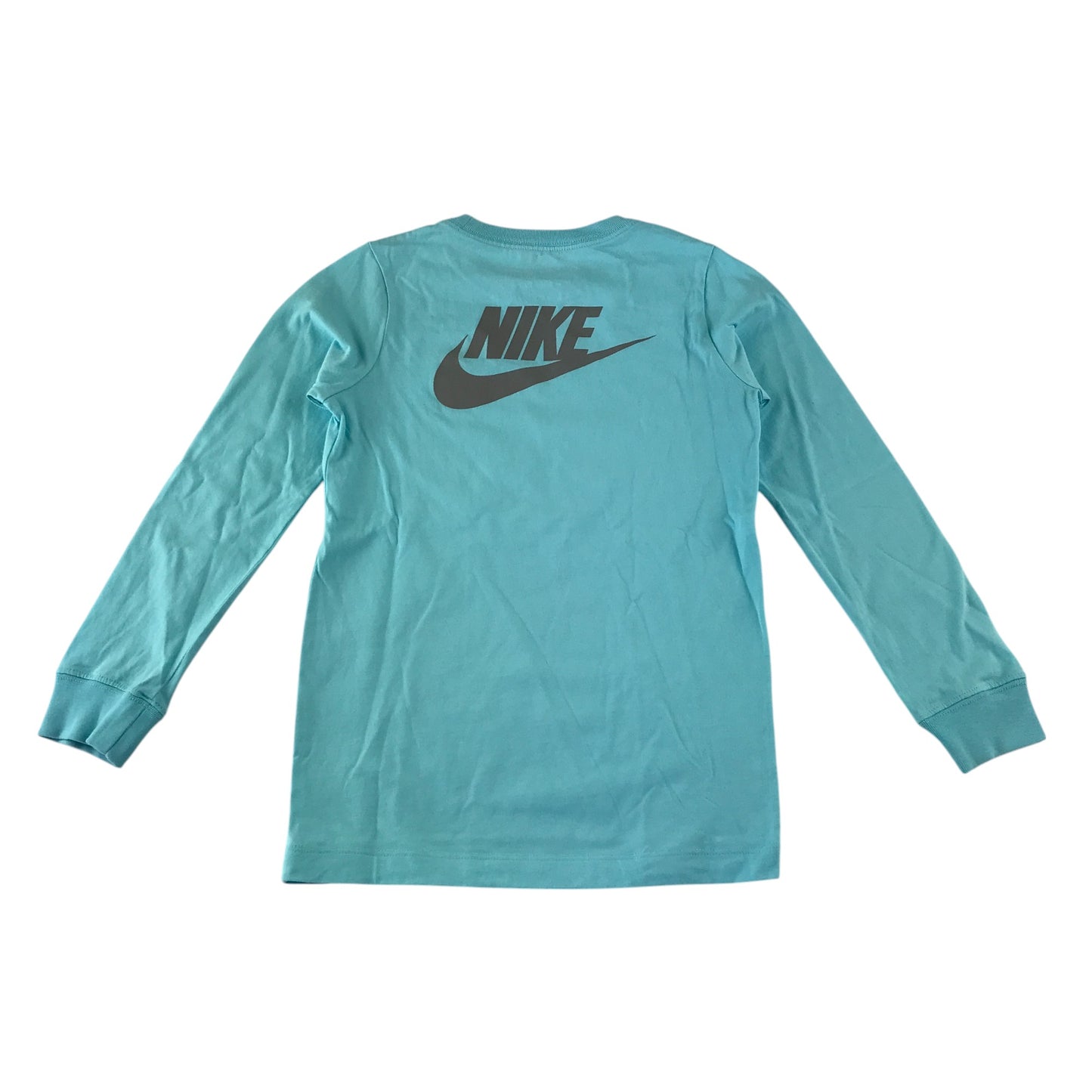 Nike t-shirt 7-8 years blue plain with Nike patch and large black logo