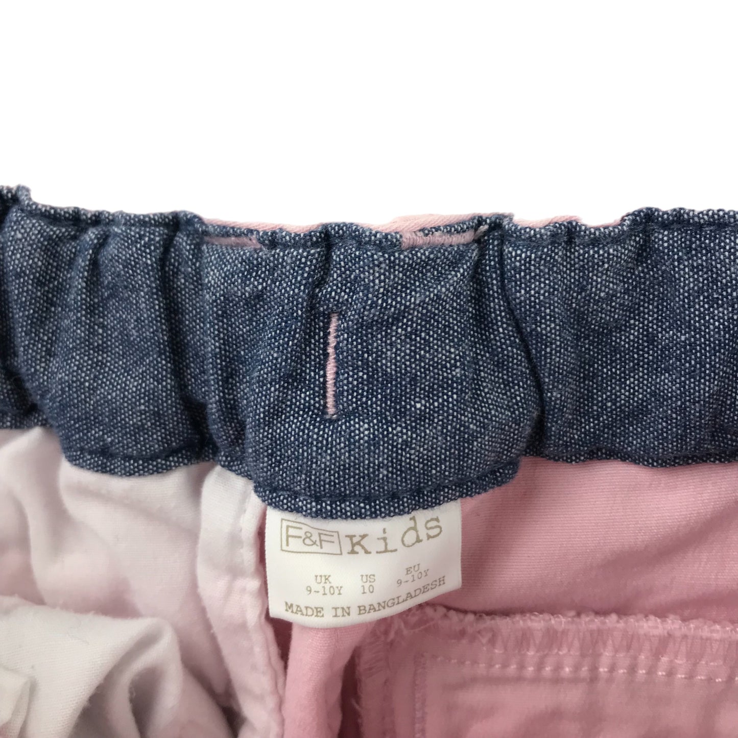 F&F Shorts Age 9 Light Pink Plain Chino Style