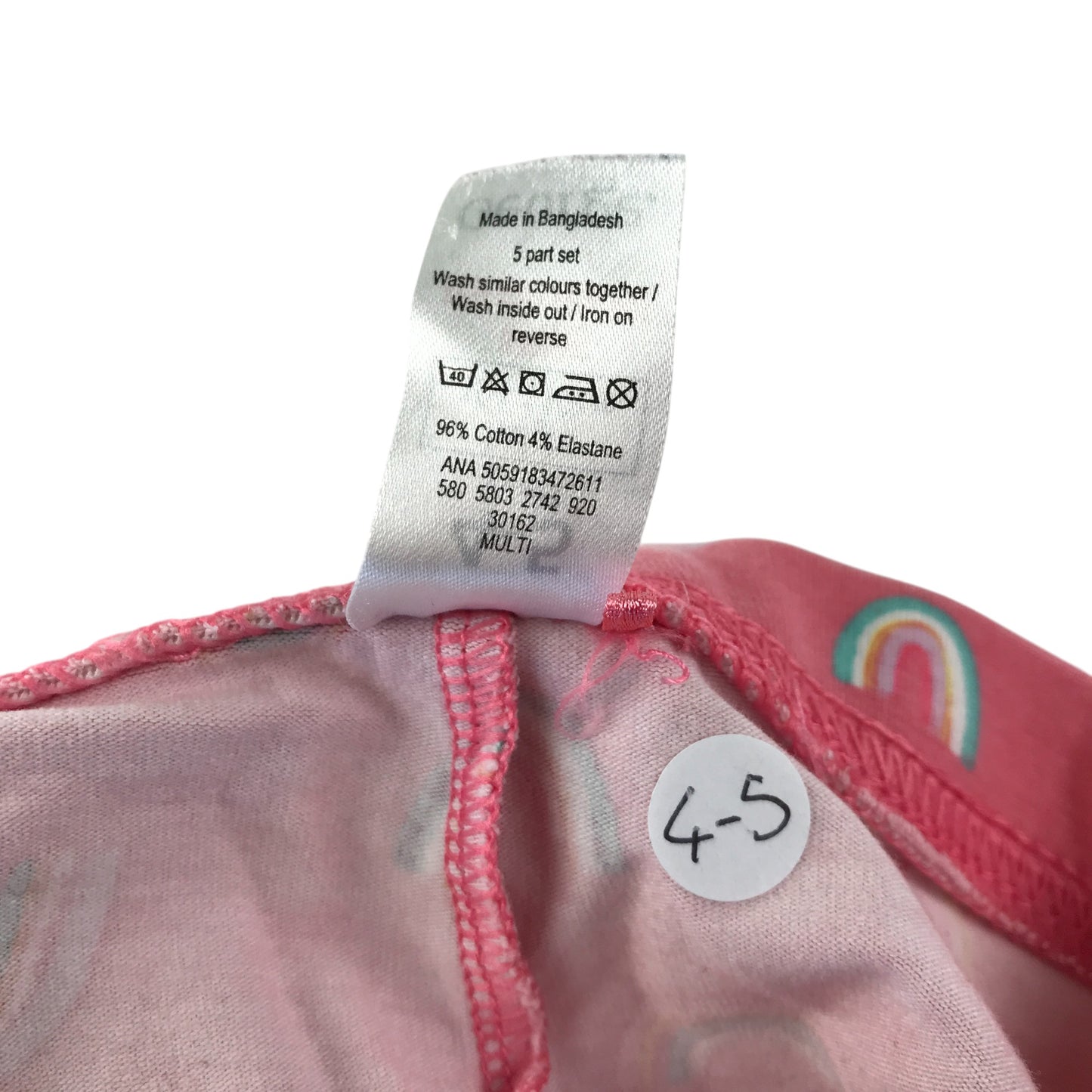 George leggings 4-5 years pink cropped rainbow print