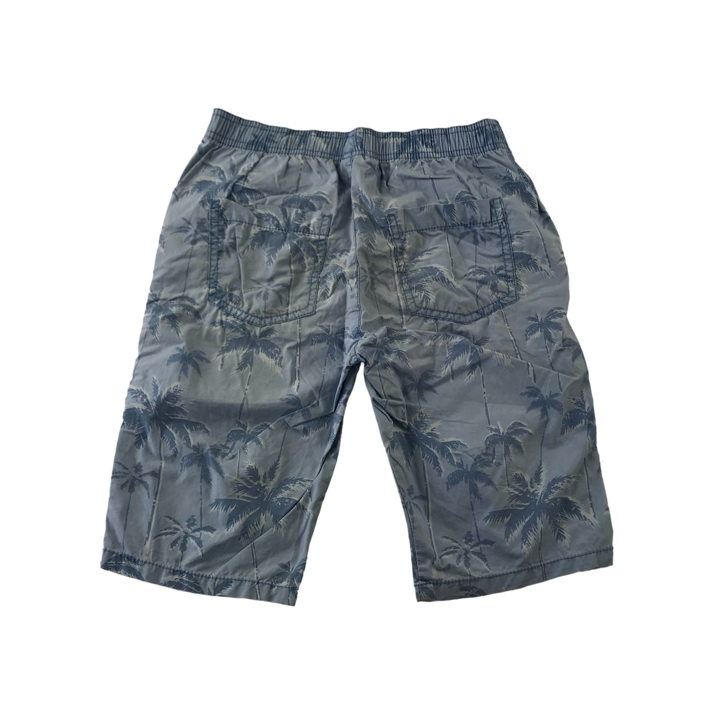 Tu Shorts Age 10 Blue Palm Tree Print Pull Up Cotton