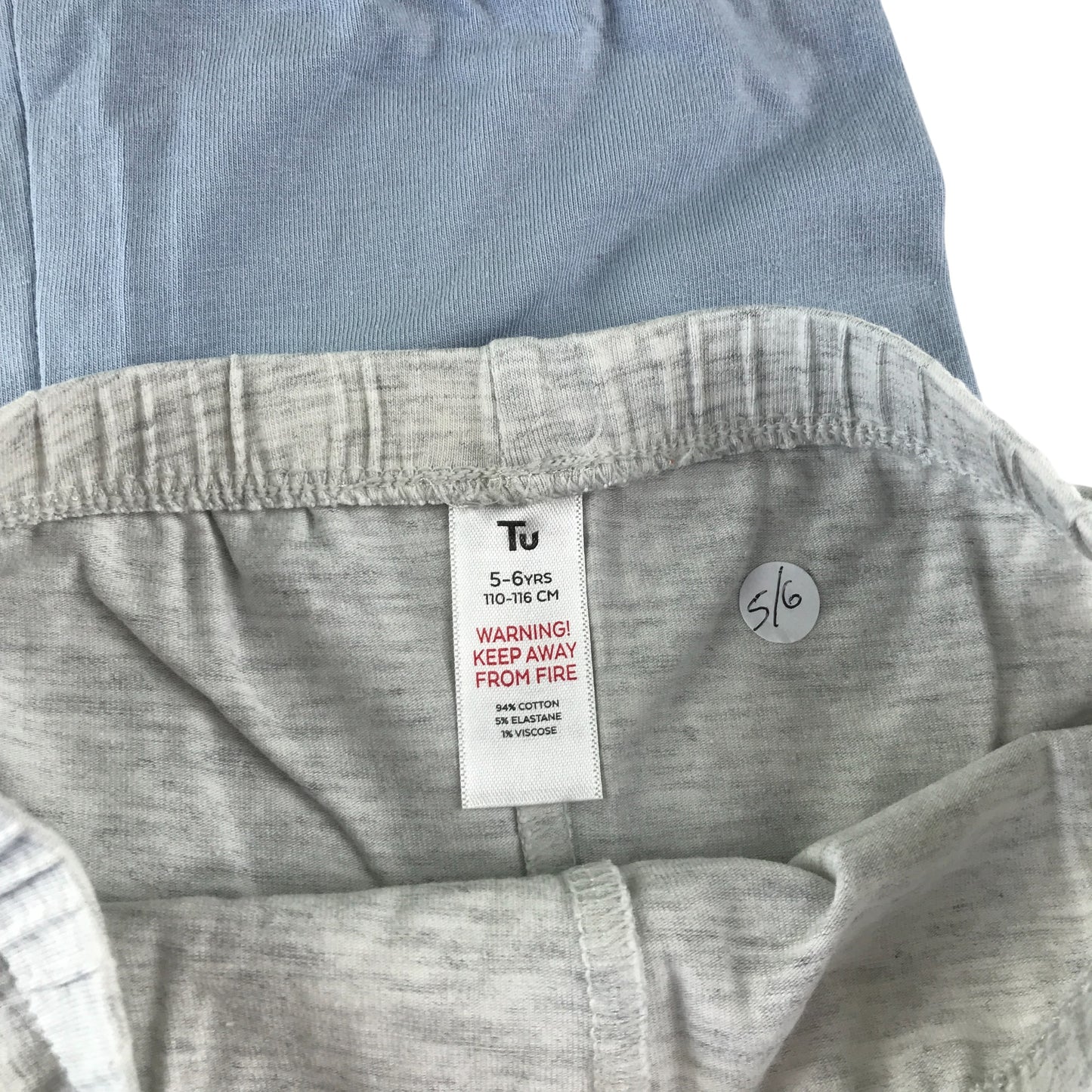 Tu leggings 5-6 years white blue and grey plain cropped bundle