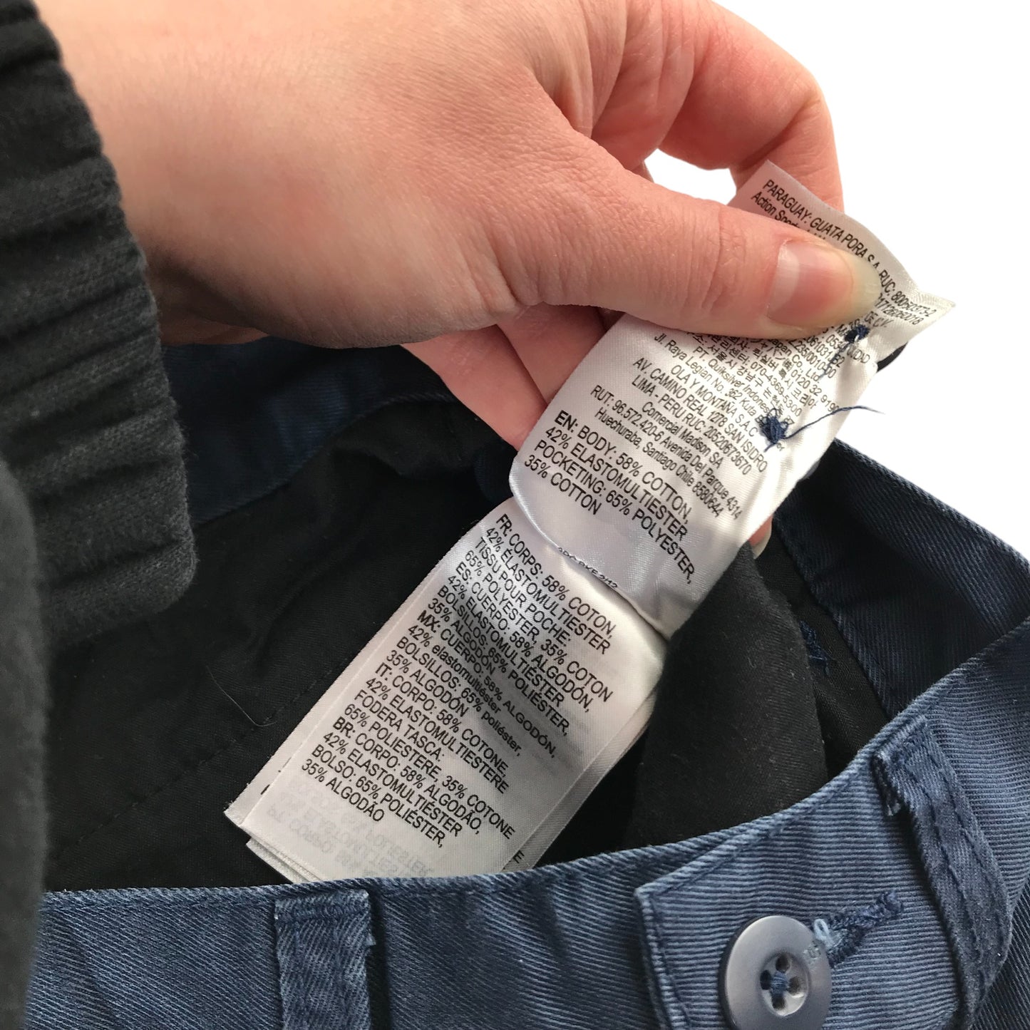DC Shorts Age 12 Navy Blue Chino Straight Fit