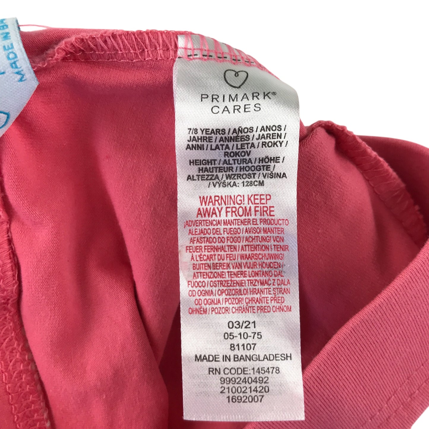 Nutmeg leggings 7-8 years pink plain cropped