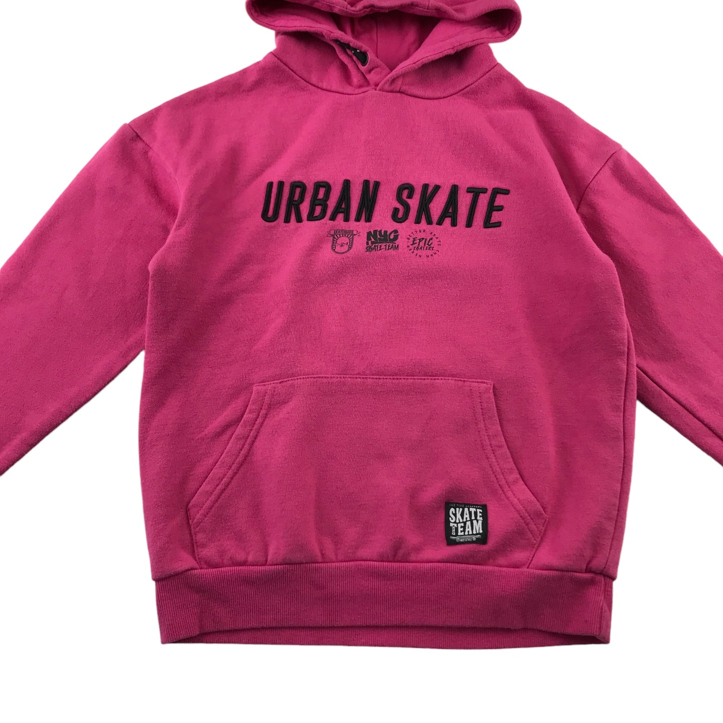 Primark hoodie 9-10 years pink urban skate text graphic