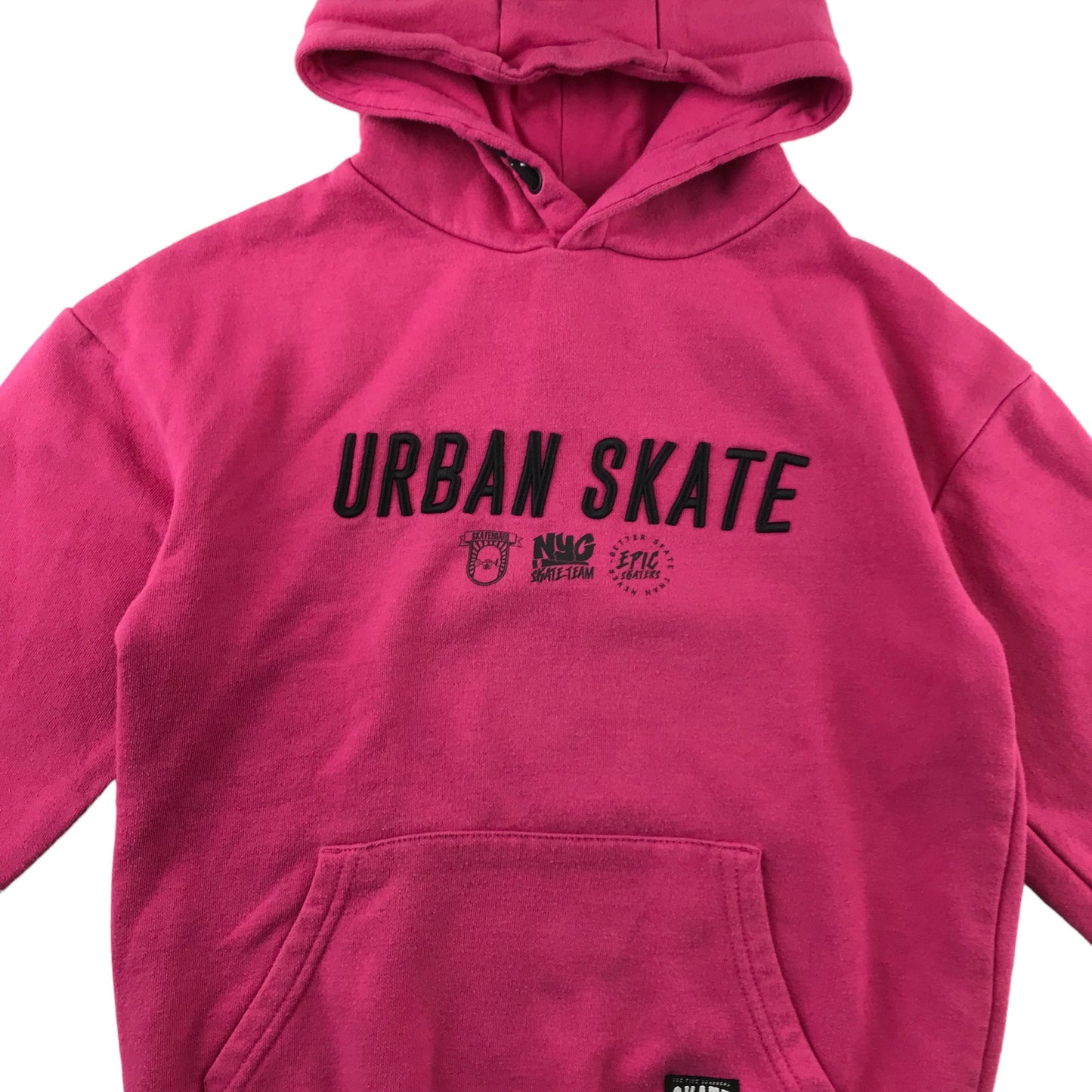 Primark hoodie 9-10 years pink urban skate text graphic