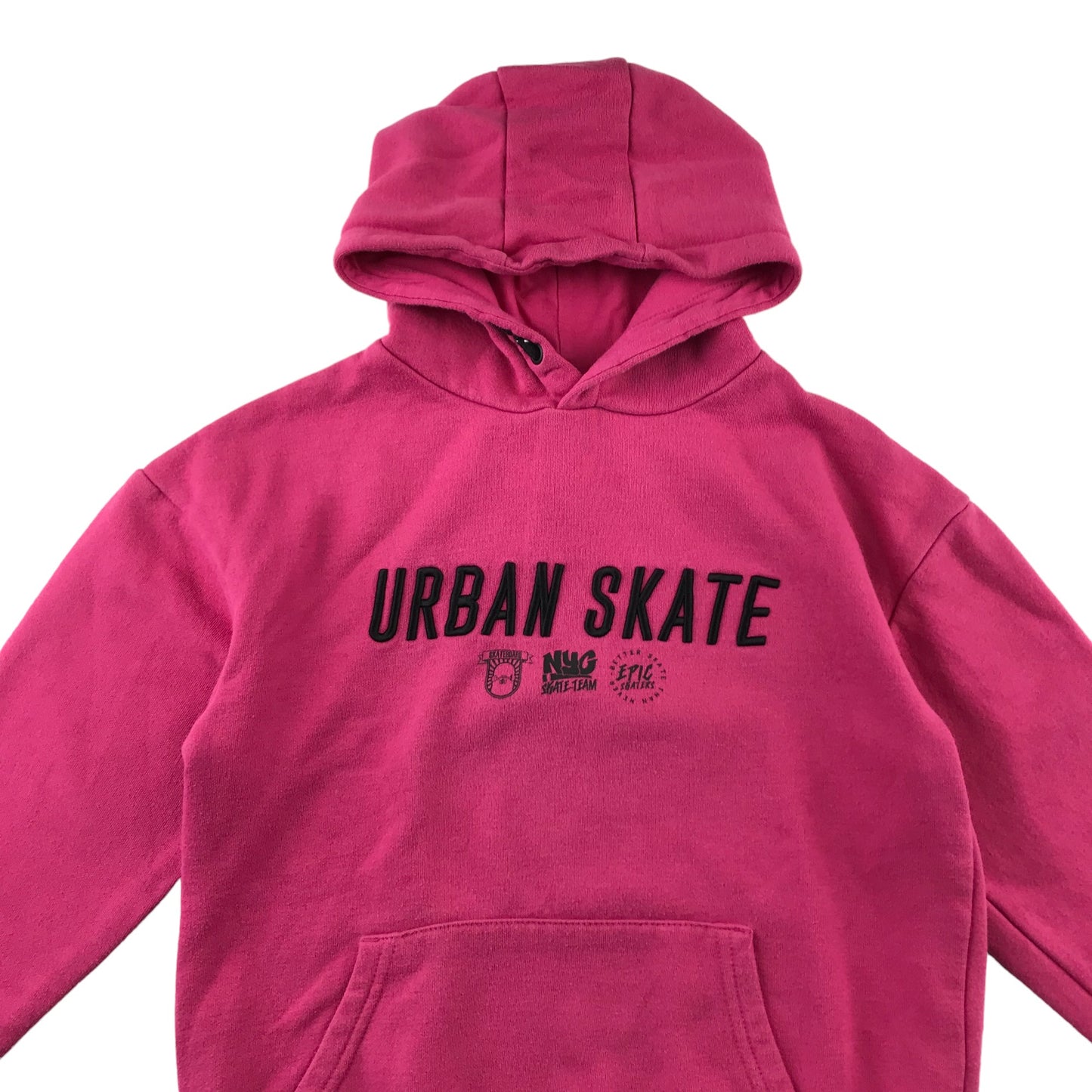 Primark hoodie 9-10 years pink urban skate text graphic