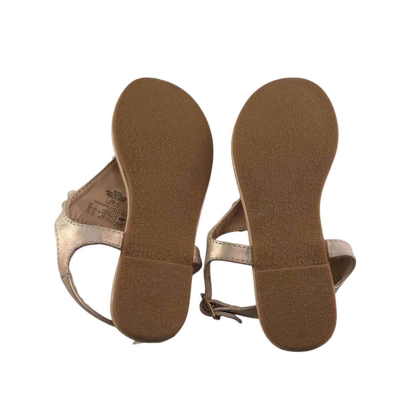 F&F Sandal shoe size 13 junior brown glittery floral design