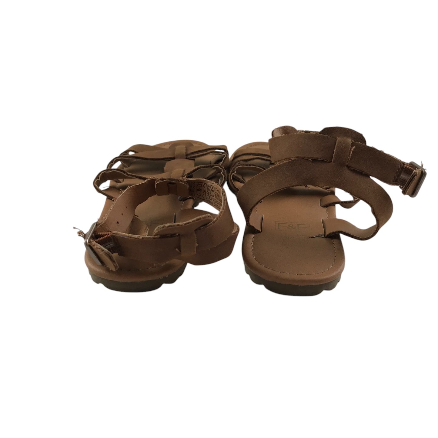 F&F Sandal shoe size 12 junior brown straps and sole