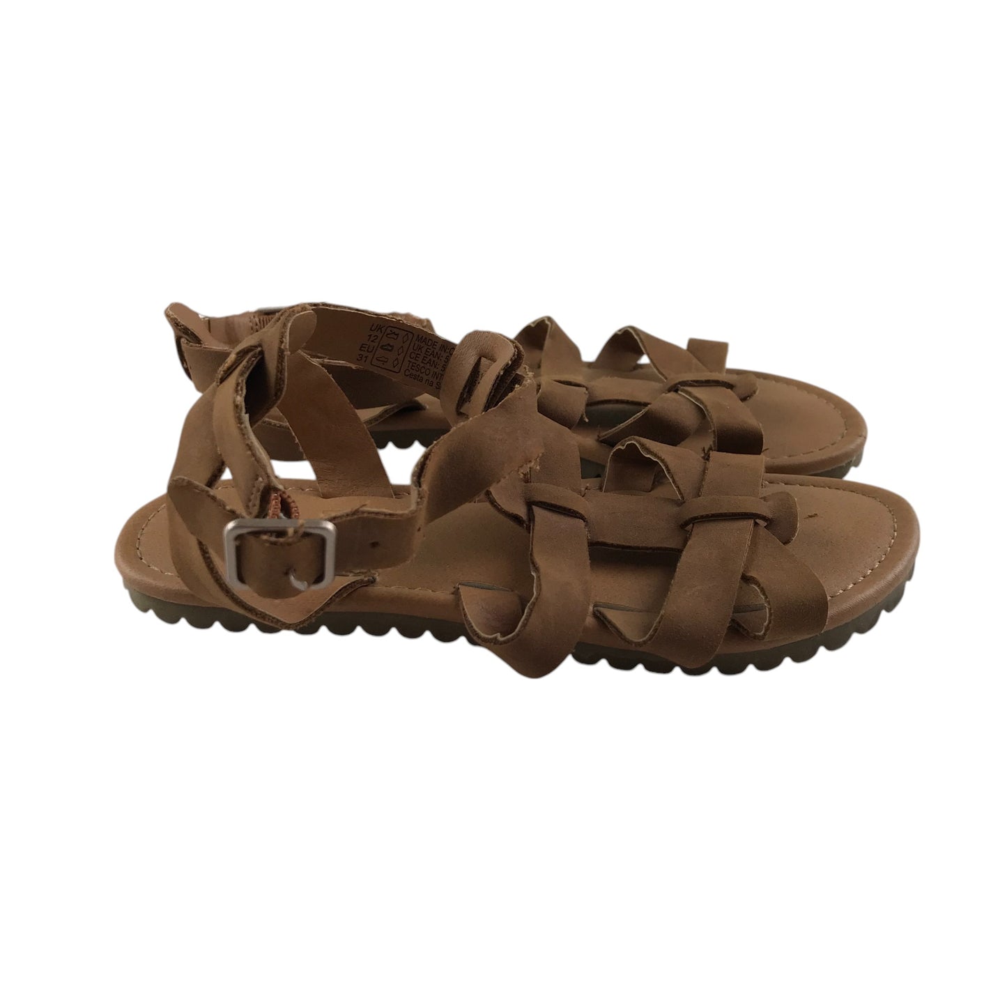 F&F Sandal shoe size 12 junior brown straps and sole