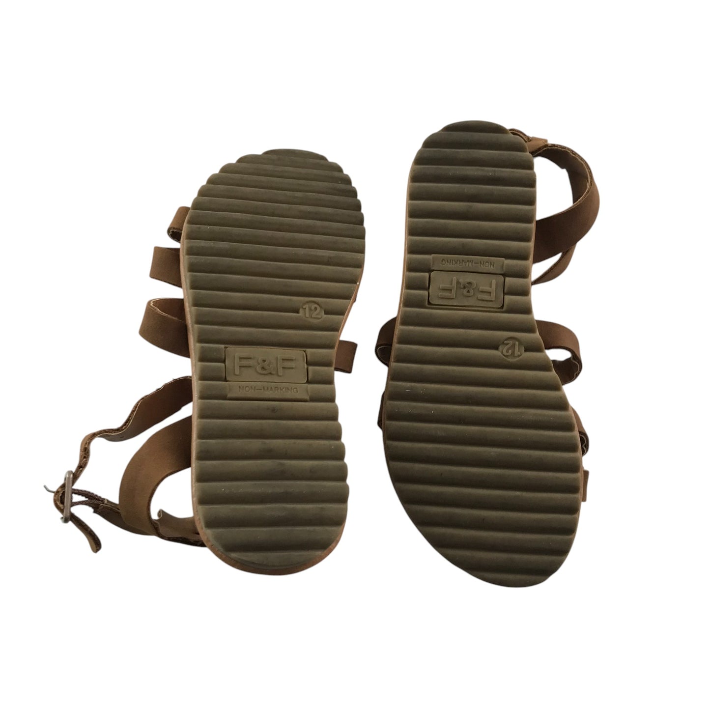F&F Sandal shoe size 12 junior brown straps and sole