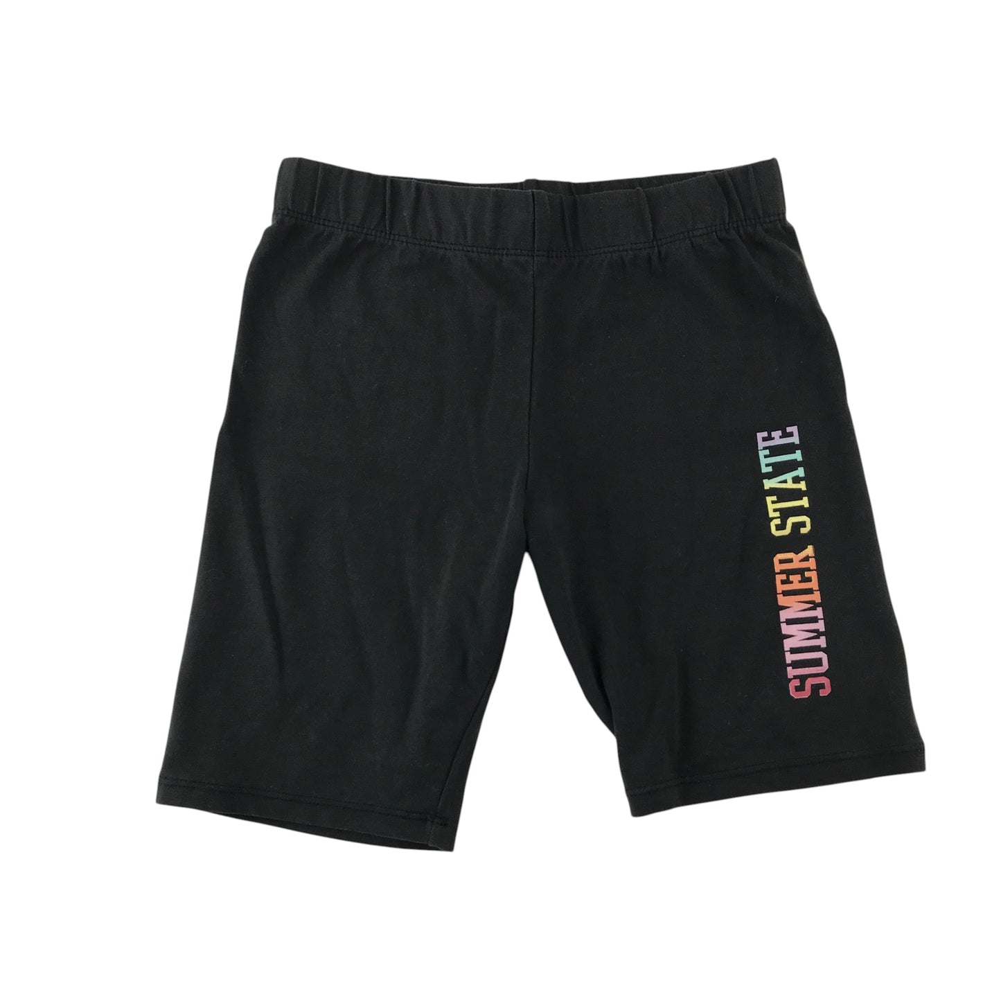 Primark leggings 9-10 years black with text graphic cropped