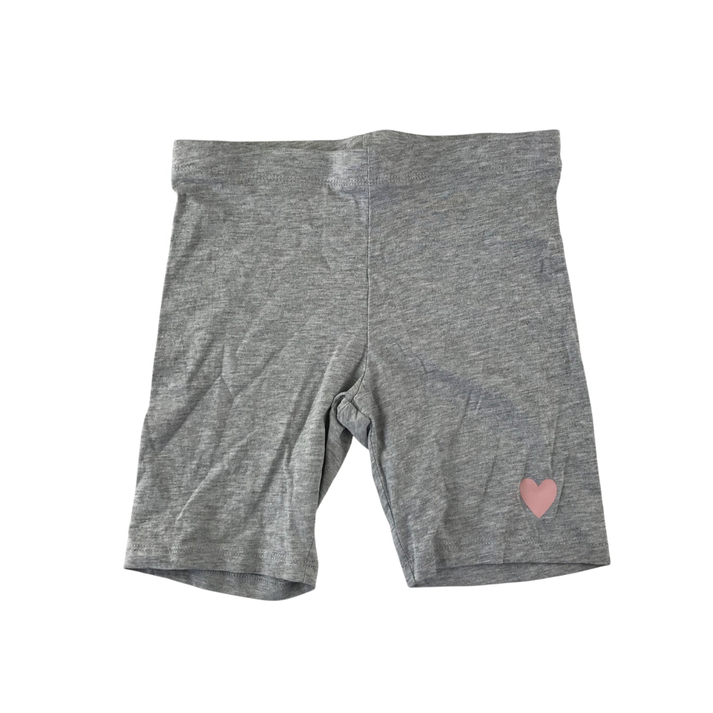 F&F leggings 9-10 years grey plain with love heart detail cropped