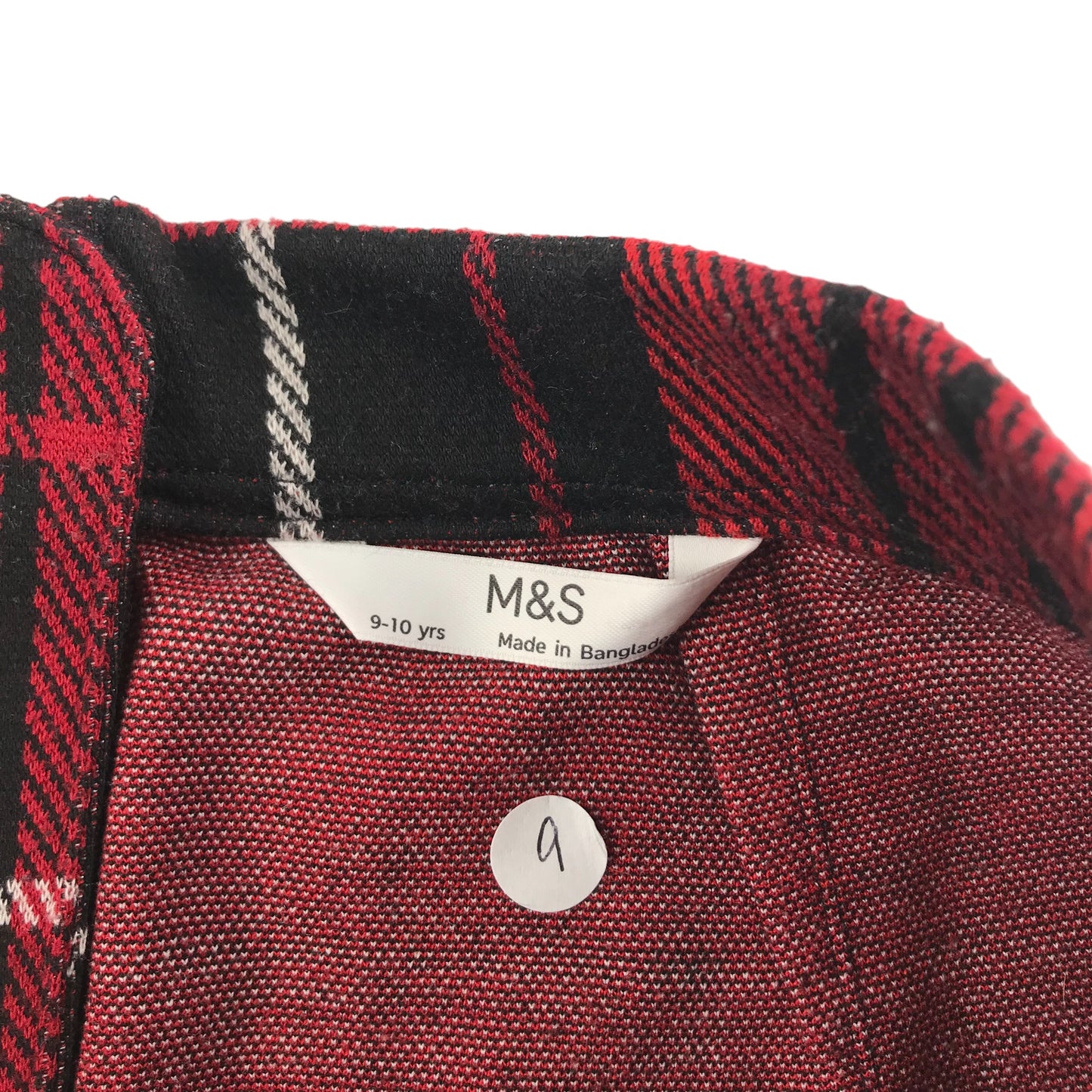 M&S Skirt Age 9 Red Check Jersey